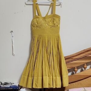 Yellow Embroidered Women's Dress